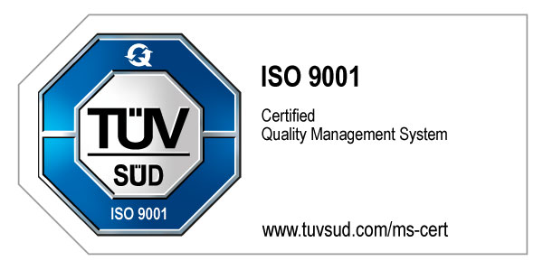 Das TüV-Logo von der ISO Zertifizierung